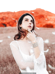 Adelaide Kane in nature photoshoot by Natasha Wilson - July 2018